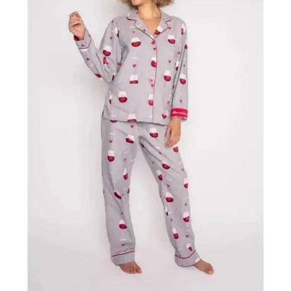 NEW PJ SALVAGE flannel pajama set in wine - Picture 1 of 4